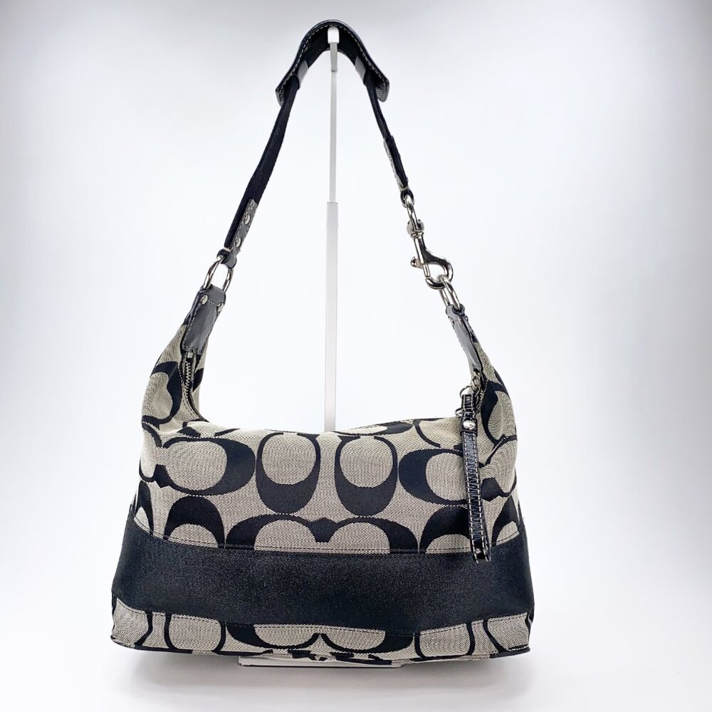 COACH Hobo Signature Stripe Canvas Shoulder bag - E1094-F15197 - Picture 12 of 15